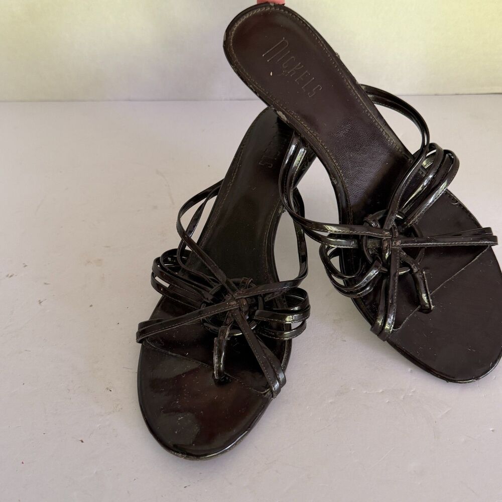 Nickels VTG 90s Strappy Black Kitten Heels, 8